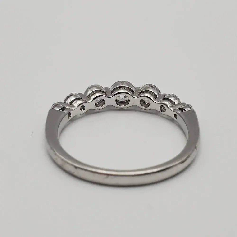 Vintage Sterling Silver 925 Ring Bar Lafonn Platinum Over Sterling Size 7 - Picture 7 of 9